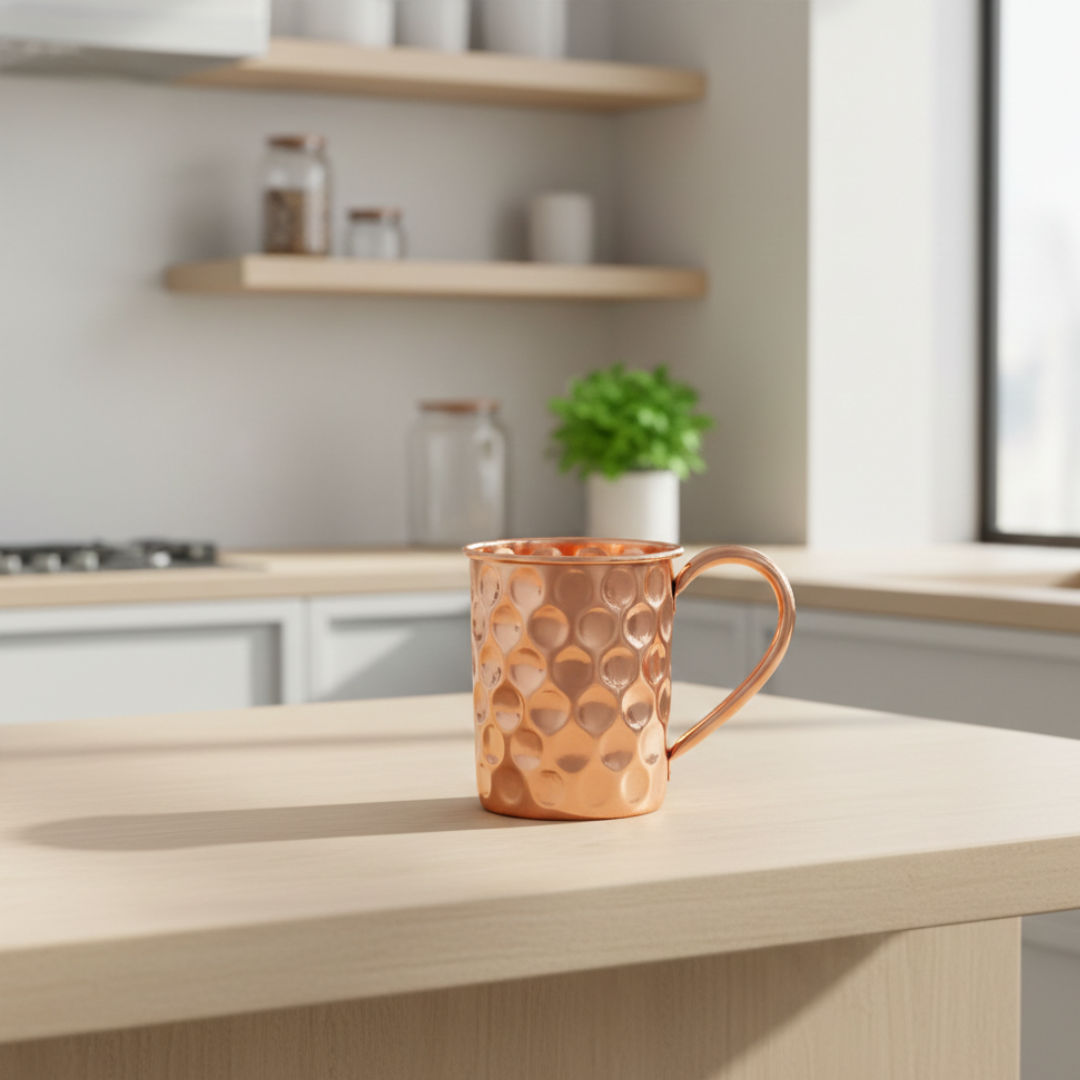 Pure copper big diamond design beer mug cup, 500 ML